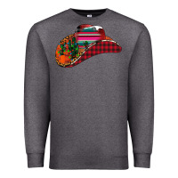 Charcoal Heather Christmas Cowboy Premium Sweatshirt - CowhideDigitalArt
