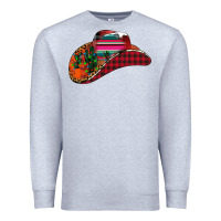 Heather Grey Christmas Cowboy Premium Sweatshirt - CowhideDigitalArt
