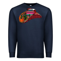 Navy Christmas Cowboy Premium Sweatshirt - CowhideDigitalArt