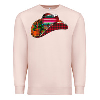 Pale Pink Christmas Cowboy Premium Sweatshirt - CowhideDigitalArt