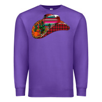 Purple Christmas Cowboy Premium Sweatshirt - CowhideDigitalArt