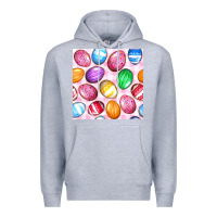 Heather Grey Easter Eggs Seamless Pattern Premium Hoodie - BundleAndBundleShop