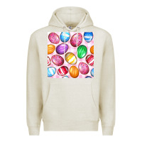 Oatmeal Heather Easter Eggs Seamless Pattern Premium Hoodie - BundleAndBundleShop