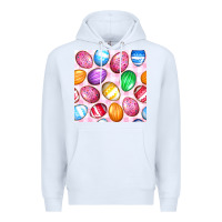 White Easter Eggs Seamless Pattern Premium Hoodie - BundleAndBundleShop