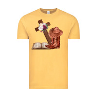 Vintage Mustard Boots with Bible and cross Vintage Tee - Bettercallsaul