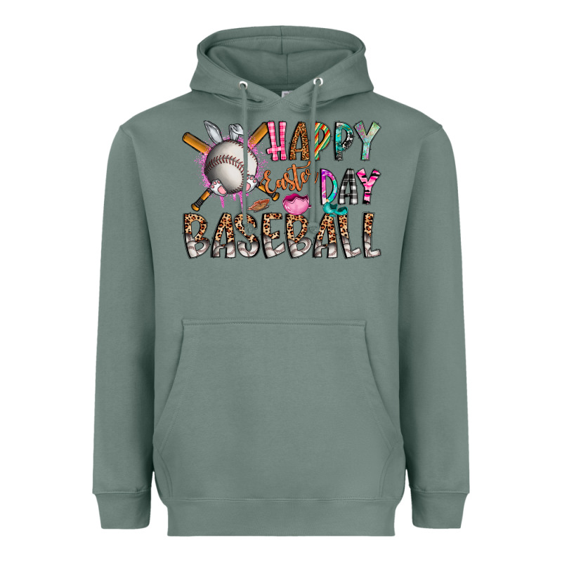 Happy Easter Day Baseball Heavyweight Hoodie by CowhideDigitalArt | Teevron