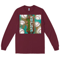 Burgundy baseball brother Long Sleeve Tee - TumblerDesignByShophia