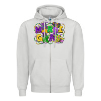 Dove Grey mardi gras Zipper Hoodie - FaDigitalArtStudio