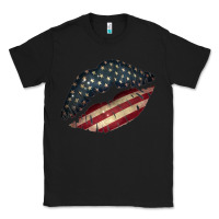 Black Vintage American Flag Lips Classic Tee - Bettercallsaul
