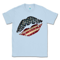 Dusty Blue Vintage American Flag Lips Classic Tee - Bettercallsaul