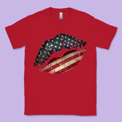 Vintage American Flag Lips Classic Tee Designed By Bettercallsaul