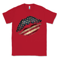 Red Vintage American Flag Lips Classic Tee - Bettercallsaul