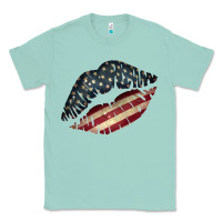 Seafoam Vintage American Flag Lips Classic Tee - Bettercallsaul
