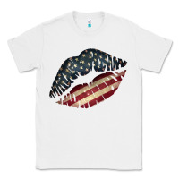 White Vintage American Flag Lips Classic Tee - Bettercallsaul