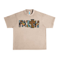 French Oak faith cross Urban Heavy Tee - JahusDesignShop