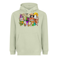 Matcha Halloween Western Boo Coffee Cups Heavyweight Hoodie - CowhideDigitalArt