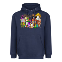 Navy Halloween Western Boo Coffee Cups Heavyweight Hoodie - CowhideDigitalArt