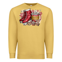 Antique Gold Christmas Ice Skating Premium Sweatshirt - CowhideDigitalArt