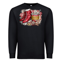 Black Christmas Ice Skating Premium Sweatshirt - CowhideDigitalArt
