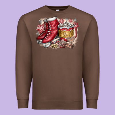 Christmas Ice Skating Premium Sweatshirt Designed By Cowhidedigitalart