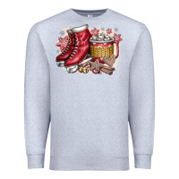 Heather Grey Christmas Ice Skating Premium Sweatshirt - CowhideDigitalArt