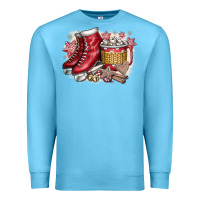 Ocean Blue Christmas Ice Skating Premium Sweatshirt - CowhideDigitalArt