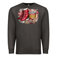 Smoke Christmas Ice Skating Premium Sweatshirt - CowhideDigitalArt