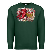 Sports Green Christmas Ice Skating Premium Sweatshirt - CowhideDigitalArt
