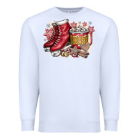 White Christmas Ice Skating Premium Sweatshirt - CowhideDigitalArt