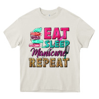 Cream eat sleep manicure repeat Heavy Core Tee - NancyCooperArtShop