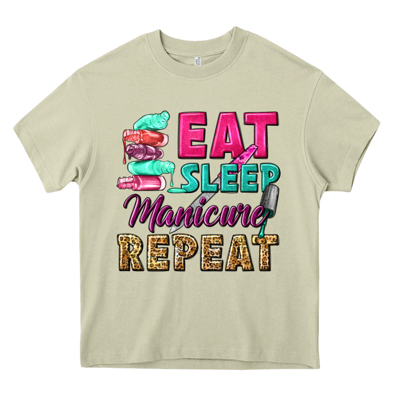 Eat Sleep Manicure Repeat Heavy Core Tee by NancyCooperArtShop | Teevron