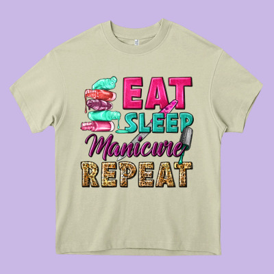 Eat Sleep Manicure Repeat Heavy Core Tee Designed By Nancycooperartshop