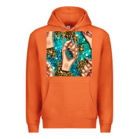 Carrot nail art with leopard and turquoise  gemstone seamless pattern bbs Premium Hoodie - BundleAndBundleShop