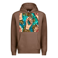 Chestnut nail art with leopard and turquoise  gemstone seamless pattern bbs Premium Hoodie - BundleAndBundleShop