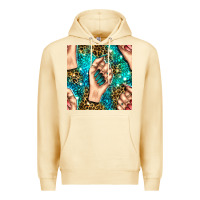 Pina Colada nail art with leopard and turquoise  gemstone seamless pattern bbs Premium Hoodie - BundleAndBundleShop