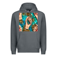 Rock nail art with leopard and turquoise  gemstone seamless pattern bbs Premium Hoodie - BundleAndBundleShop
