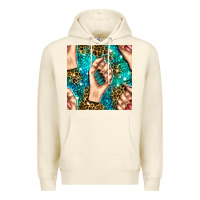 Sandshell nail art with leopard and turquoise  gemstone seamless pattern bbs Premium Hoodie - BundleAndBundleShop