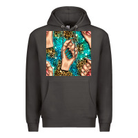 Smoke nail art with leopard and turquoise  gemstone seamless pattern bbs Premium Hoodie - BundleAndBundleShop