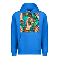 True Royal nail art with leopard and turquoise  gemstone seamless pattern bbs Premium Hoodie - BundleAndBundleShop