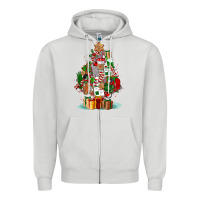 Dove Grey nurse christmas tree Zipper Hoodie - FaDigitalArtStudio