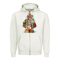 Oatmeal Heather nurse christmas tree Zipper Hoodie - FaDigitalArtStudio