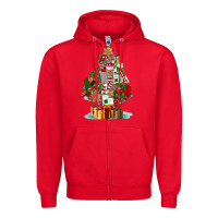 Red nurse christmas tree Zipper Hoodie - FaDigitalArtStudio