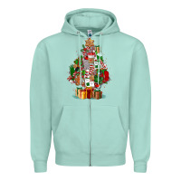 Seafoam nurse christmas tree Zipper Hoodie - FaDigitalArtStudio