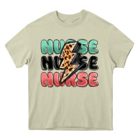 Mossy nurse leopard lightning bolt Heavy Core Tee - MaliasSmallBusiness