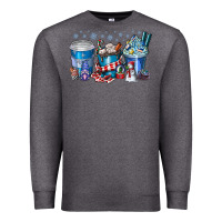 Charcoal Heather Christmas Coffee Premium Sweatshirt - CowhideDigitalArt