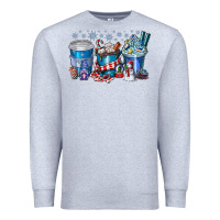 Heather Grey Christmas Coffee Premium Sweatshirt - CowhideDigitalArt