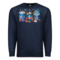 Navy Christmas Coffee Premium Sweatshirt - CowhideDigitalArt