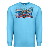 Ocean Blue Christmas Coffee Premium Sweatshirt - CowhideDigitalArt