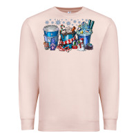 Pale Pink Christmas Coffee Premium Sweatshirt - CowhideDigitalArt