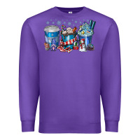 Purple Christmas Coffee Premium Sweatshirt - CowhideDigitalArt